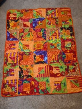 Bright And Cheery Hand Made Quilt